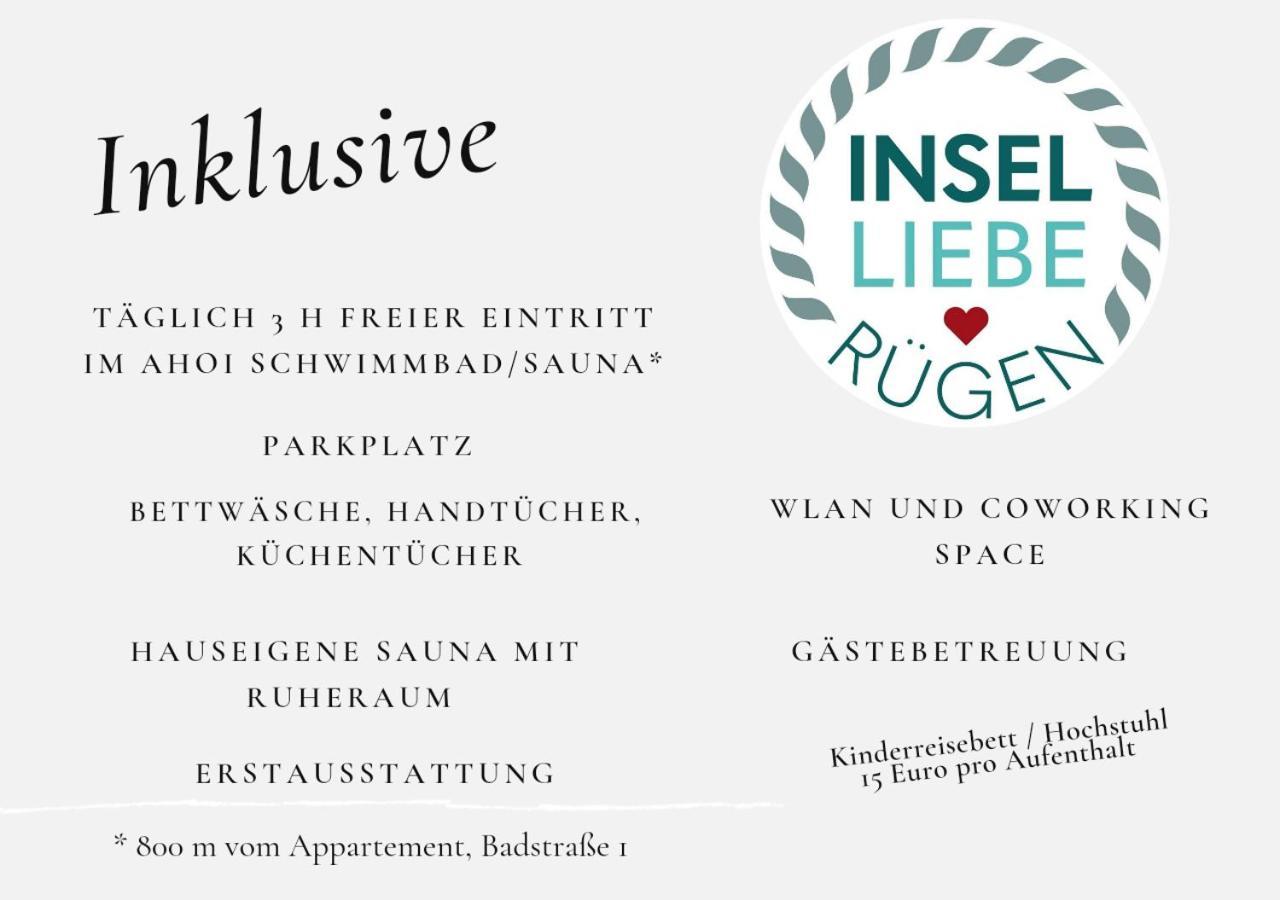 Das Appartement Inselliebe Ruegen Inkl Sauna Und 3H Taeglich Eintritt Ahoi Schwimmbad ゼリン エクステリア 写真